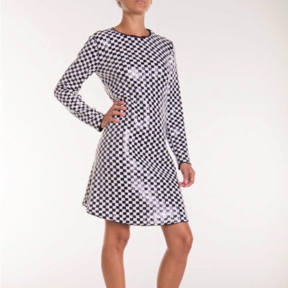 BNWT Emporio Armani Checkerboard sequin dress